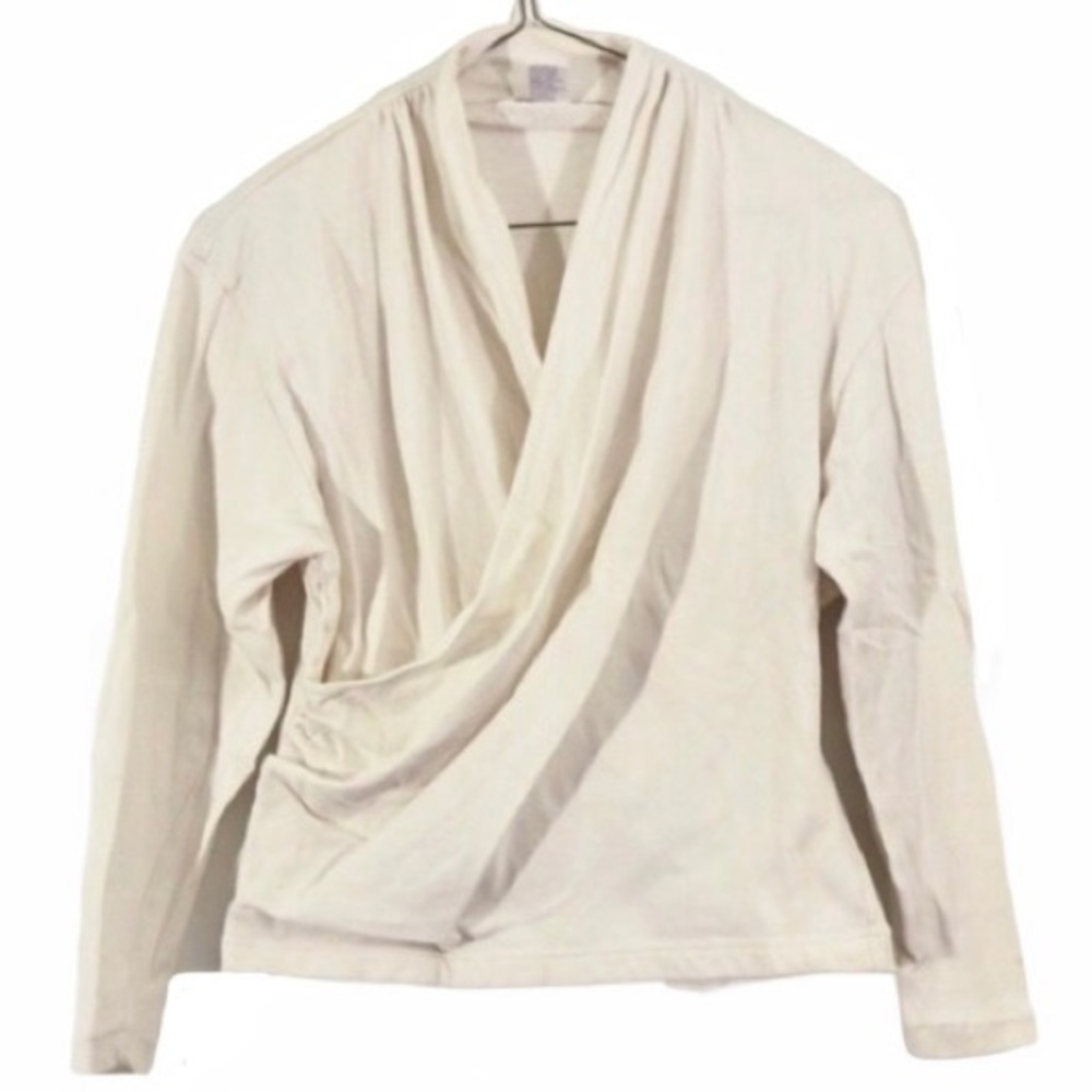 Cream Wrap Shirt Blouse
